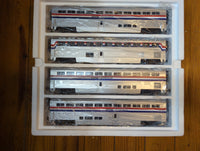 MTH Premier 20-6524 Amtrak Lounge-Cafe 4 Car SuperLiner set  o scale Like New