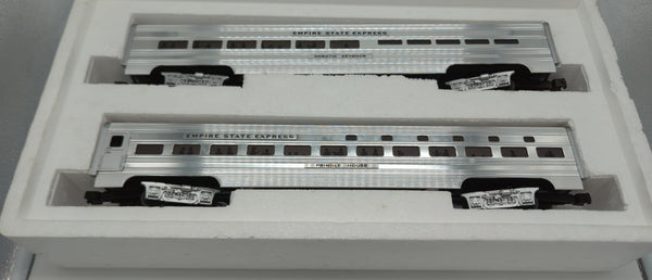 MTH Premier MT/20-6509 New York Central NYC Empire State Aluminum Sleeper / Diner 2 Car Passenger Set O Scale Used Excellent