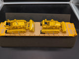 MTH Premier 20-98648 Caterpillar 50' Flat Car w/(2) CAT No. 977 Traxcavators Load #906210 #906211. O SCALE Like New