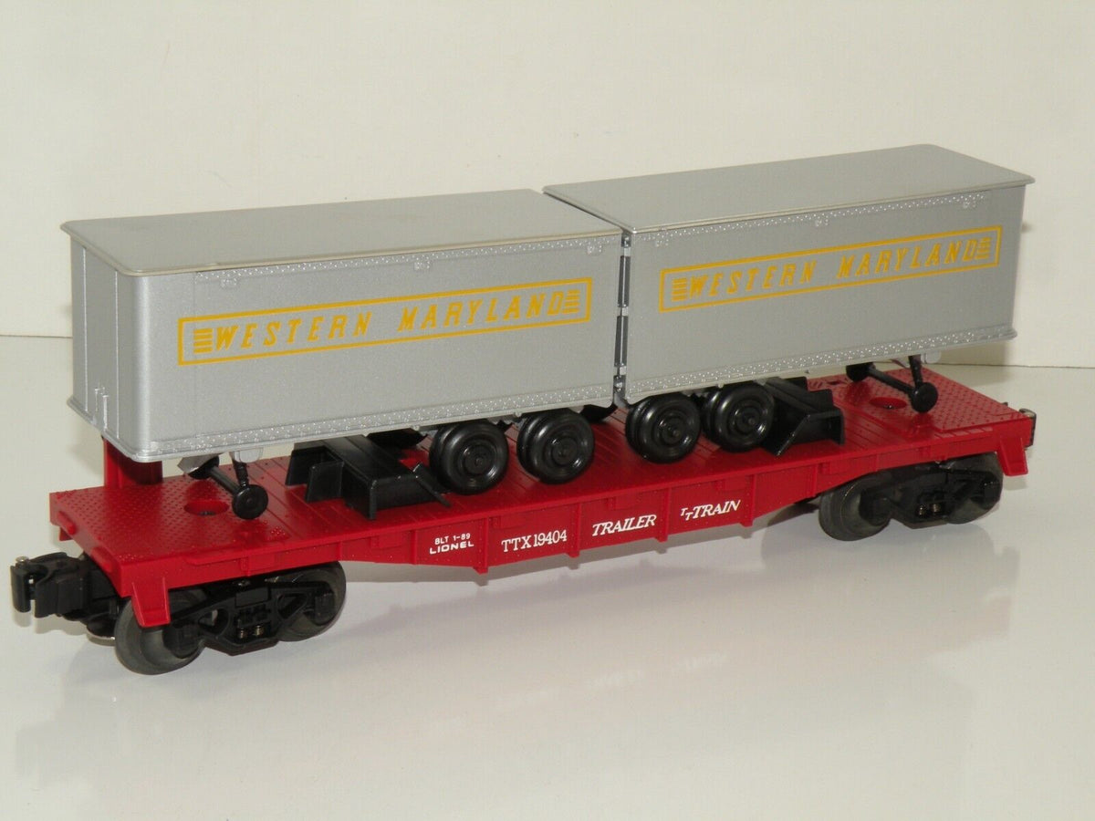 Lionel 6-19404 Western Maryland WM Flatcar with Trailers