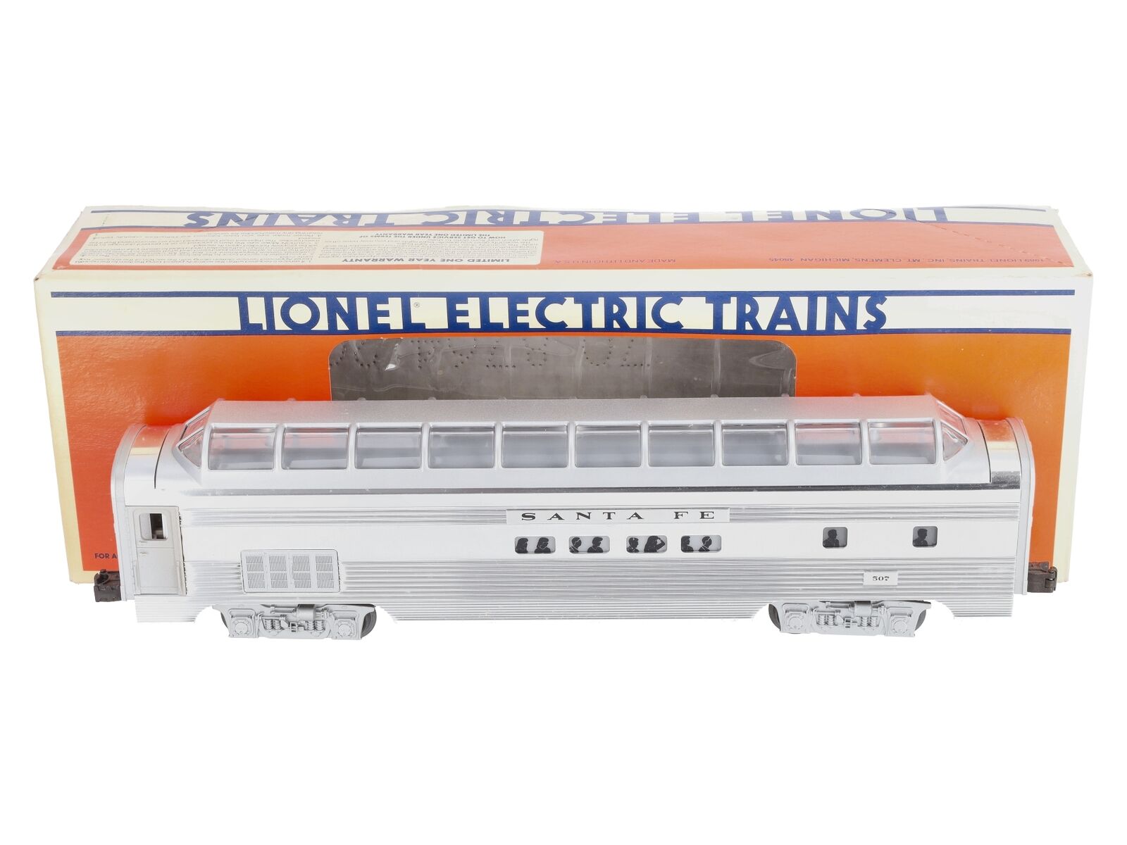 Lionel 6-19128 Santa Fe aluminum full length vista-dome