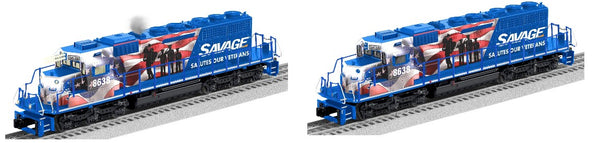 Lionel 2233551 SAVAGE SD40-2 Legacy Engine #8638 WITH 2233559 SAVAGE Non-Pwd (Set of 2) O Scale NEW