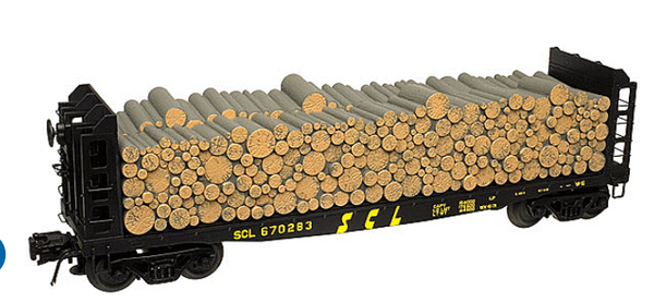 Atlas 3003403-2 SEABOARD COAST LINE Pulpwood Flat Car Black/Yellow O Scale NEW