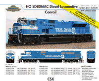 Athearn Genesis ATHG27241 Conrail SD80MAC Diesel Locomotive 4117 DCC READY HO SCALE NEW