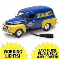 Menards 279-6898 illuminated 1948 Ford panel Sunoco truck 1:48 die-cast O SCALE NEW