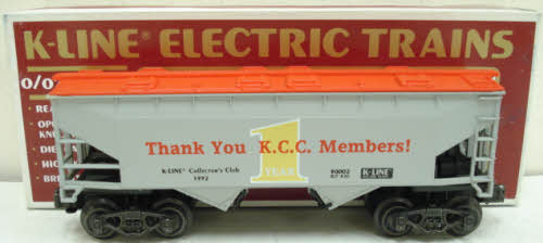 K-Line K90002 1992 Collector's Clun 2-Bay Covered Hopper Car Used