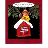 Hallmark 1995 North Pole 911, Fire Fighters "In Case of Emergency Break Glass" Ornament  Like New