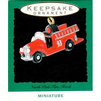 Hallmark 1993 North Pole Fire Truck, Miniature Ornament Like New