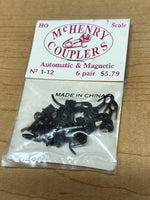 McHenry Couplers No. 1-12 6 pack  Automatic and Magnetic HO SCALE