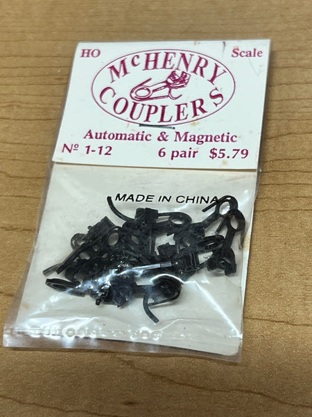 McHenry Couplers No. 1-12 6 pack  Automatic and Magnetic HO SCALE