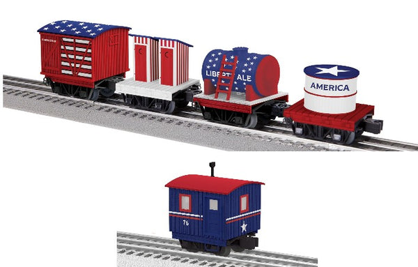 Lionel 2526810 USA Patriotic Disconnect Car 4 Pack and USA Disconnect Caboose (Set of 2) limited O Scale NEW