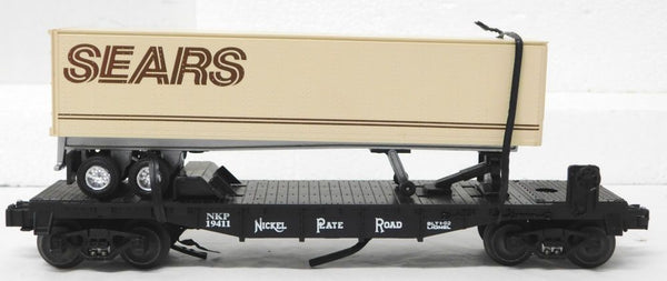 Lionel 6-19411 Nickel Plate Road NPR Flatcar w Sears Trailer O Scale NIB