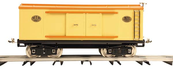 MTH 10-202 Cream/Orange w/Brass Trim Boxcar No. 214 Standard Gauge Tin Plate