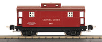 MTH 11-70029 Caboose - Red & Brown (Rubber Stamped) 2817 Series O Gauge Tinplate