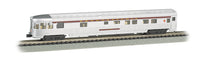 Bachmann 14552 Pennsylvania Railroad PRR 85' Streamline Fluted Observation car with lighted interior Silver w/Tuscan Stripe Yellow letters