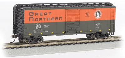 Bachmann 16001 Great Northern GN 40' PS-1 Boxcar #2357 Green & Orange HO Scale