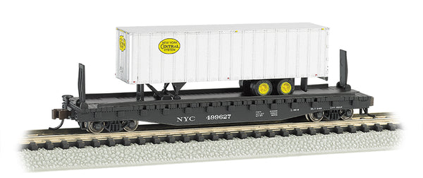 Bachmann 16753 New York Central NYC Flat Car with Piggy Back Trailer N Scale