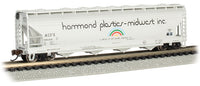 Bachmann 17563 Hammond Plastics 4 Bay Center Flow Hopper Light Gray with black letters rainbow under company name