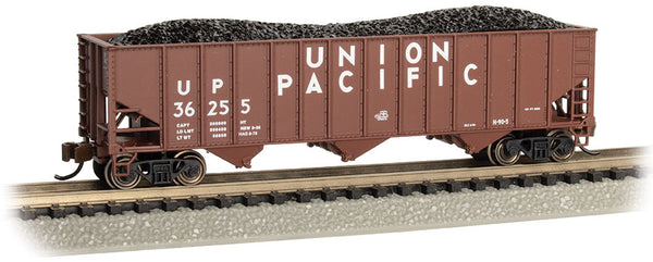 Bachmann 18751 Union Pacific UP Bethlehem 100-Ton 3 Bay Hopper #36255 Maroon Hopper with coal load white lettering