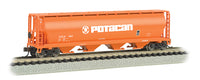 Bachmann 19157 Potacan 4 Bay Cylindrical Grain Hopper Orange with White logo and lettering