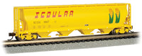 Bachmann 19160 Scoular 4 Bay Cylindrical Grain Hopper Yellow with Red Letter and image of corn stalks