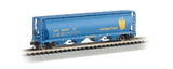 Bachmann 19189 Heritage Fund 4 Bay Cylindrical Grain Hopper Blue with yellow lettering and logo