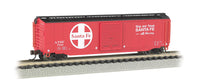 Bachmann 19454 Santa Fe 50' Sliding Door Boxcar Red with white logo and lettering black roof