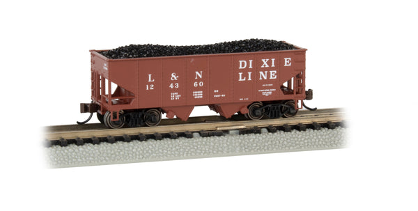 Bachmann 19560 Louisville & Nashville LN Dixie Line USRA 55 Ton 2-Bay Hopper with coal load Maroon color with white letters