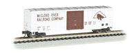 Bachmann 19660 McCloud River 50' Sliding Door Boxcar white with brown letters and bear with mountain behind it
