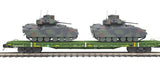 MTH Premier 20-92240 U.S. Army 60' Flat Car Set w/(2) Bradley Fighting Vehicles