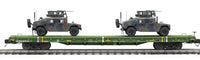 MTH Premier 20-92271 U.S. Army 60' Flat Car Set w/(2) Humvee Vehicles -  o scale new