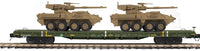 MTH Premier 20-92276 U.S. Army (Desert) 60' Flat Car Set w/(2) Stryker Vehicles