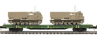 MTH Premier 20-92284 U.S. Army 60’ Flat Car w/(2) M270 Rocket Launcher Vehicles