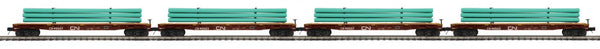 MTH Premier 20-92318 Canadian National CN 4-Car 60’ Flat Car w/Pipe Load Set #49509, #49511, #49513, #49515