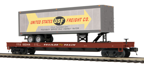 MTH Premier 20-95218 U.S. Freight Flat Car w/ 40' Trailer #100148 o scale new