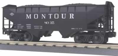 MTH Premier 20-97488 Montour 2 Bay Offset Hopper Car with Coal Load #8035
