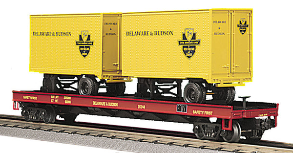 MTH Premier 20-98108 Delaware & Hudson Flatcar with Trailers