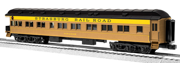 Lionel 2227010 Strasburg Railroad Observation "Paradise" Car Gold Passenger car with Yellow stripe and black letters