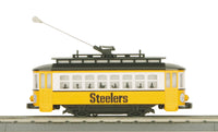 MTH 30-4169-1 Pittsburgh Steeler Trolley Set Ready to Run with Track and Transformer O-Scale