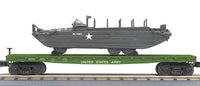 MTH 30-70105 U.S. Army Flatcar w/GMC Duck 353