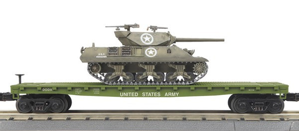 MTH 30-7096 U.S. Army Flat Car w/M10 Wolverine Tank o scale new