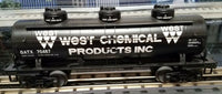 MTH 30-73504 West Chemicals Products Tank Car #70487 Display