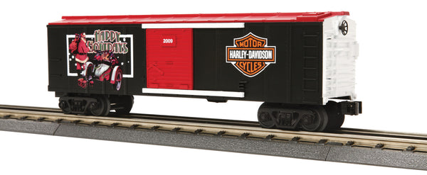 MTH RAILKING HARLEY DAVIDSON MOTORCYCLE 1940 AD 40' BOX CAR 30-74159! O GAUGE MTH RAILKING HARLEY DAVIDSON MOTORCYCLE 1940 AD 40' BOX CAR 30-74159! O GAUGE