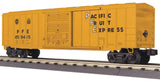 Yellow Boxcar with Black and White Letters