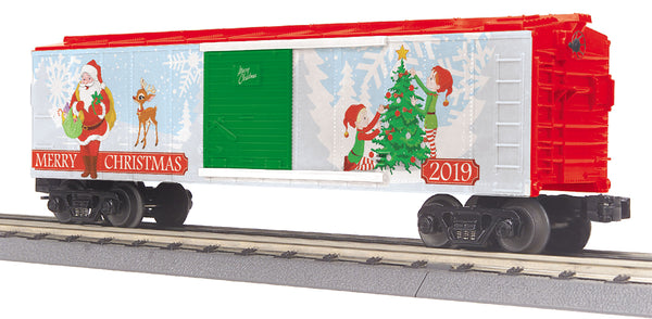 MTH 30-74964 Christmas 2019 Boxcar Santa Elves and Tree