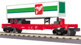 MTH 30-76410 7-UP Flat Car with Trailer #198011 o scale new