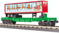 MTH 30-76779 Christmas Flat Car w/40' Trailer o scale new