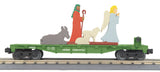 MTH 30-76786 Christmas (Green) Flat Car w/Lighted Shepherd and Angel Scene O Scale NEW