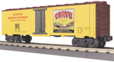 MTH 30-7843 Curve Beer Modern Reefer Altoona Brewing Company Yellow Boxcar with Brown Roof and ends Red lettering