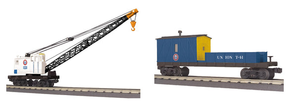 MTH 30-79580 Union Railroad Crane and 30-79584 Union Railroad Crane Tender o scale